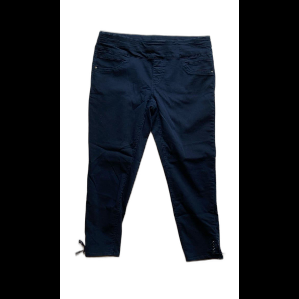 Style & Co Navy Pants‎ Size 12 Crisscross Detail at Ankle ++ Stretch Cropped